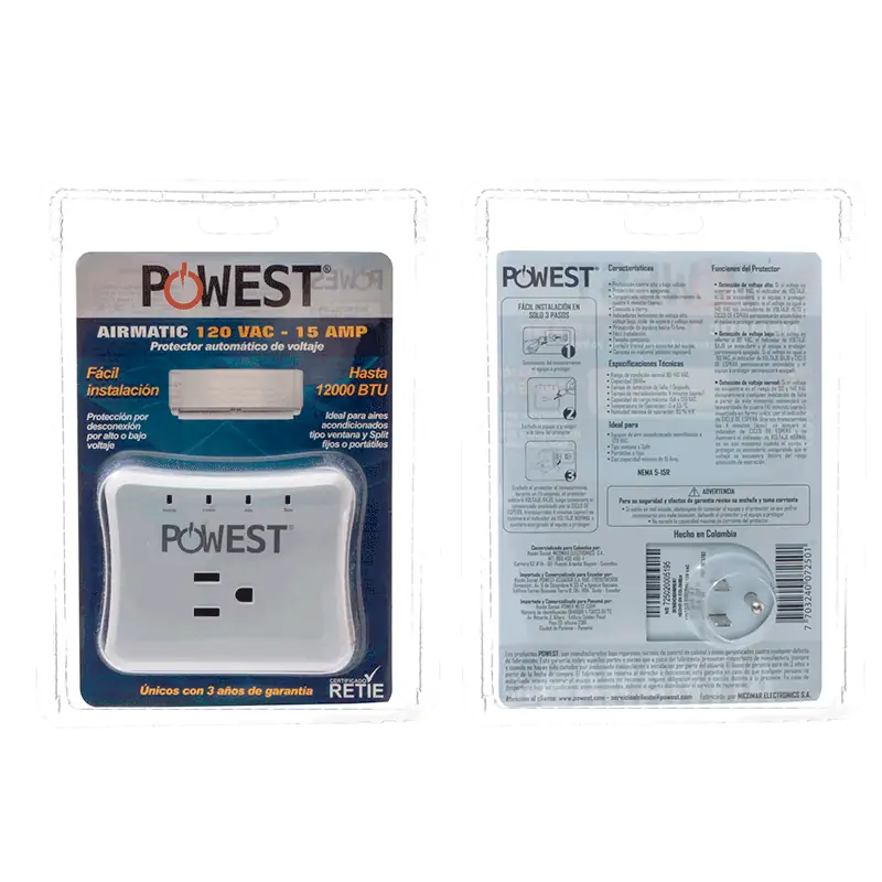 PROTECTOR DE VOLTAJE POWEST AIRMATIC 120V/15A