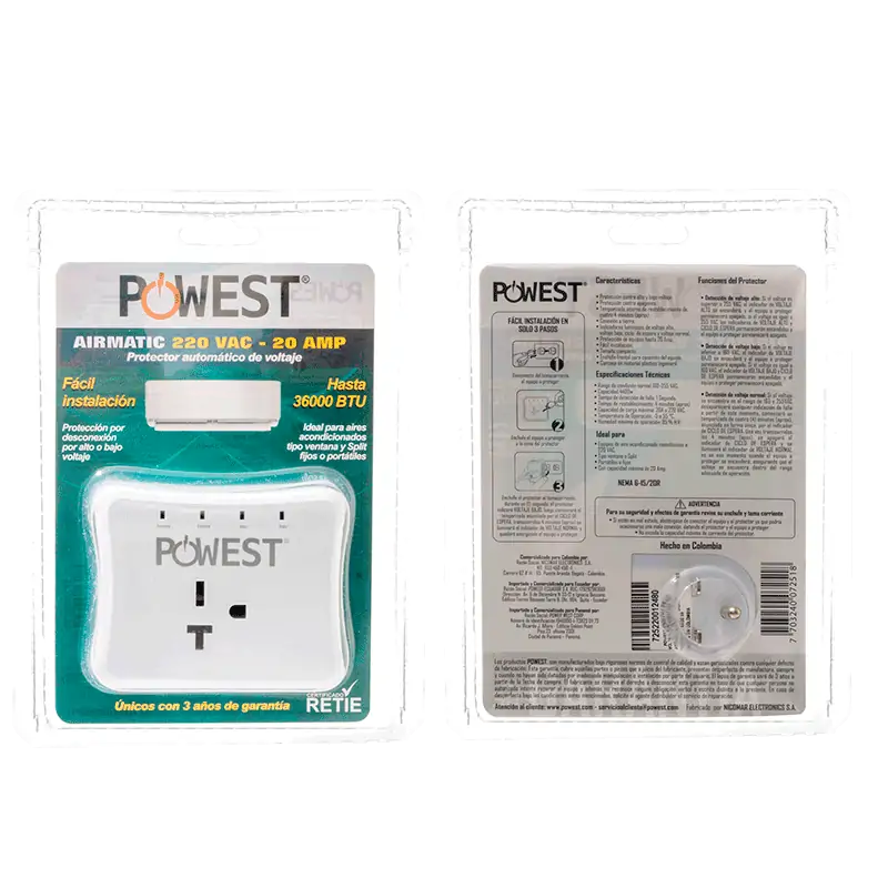 PROTECTOR DE VOLTAJE POWEST AIRMATIC 220V/20A