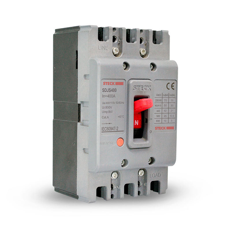 INTERRUPTOR EN CAJA MOLDEADA O BREAKER ASGARD INDUSTRIAL 400A 70KA 220VAC - 42KA 440VAC FR400 STECK REF:SDJS400