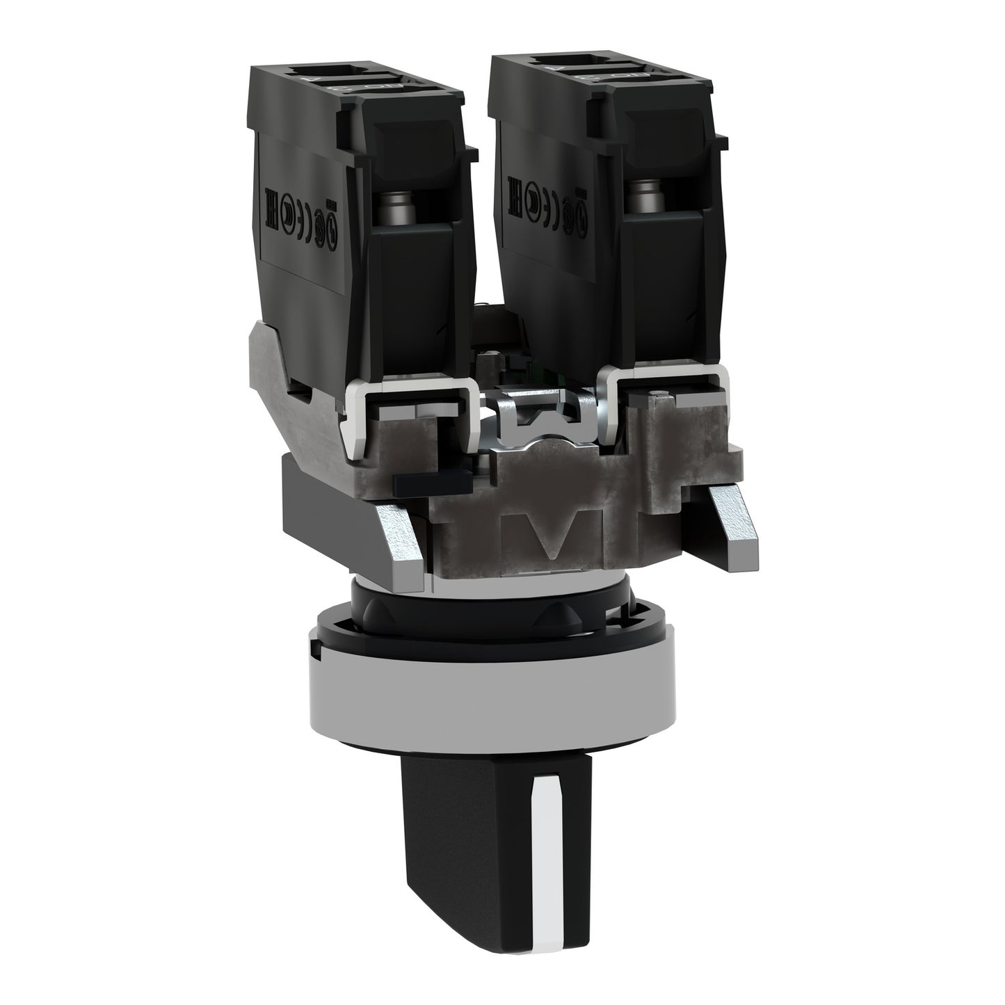 Interruptor selector negro Ø 22mm, 3 posiciones, 2 NA REF: XB4BD33 SCHNEDIER