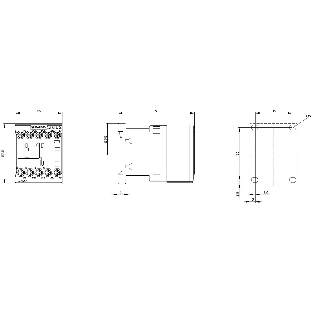Contactor principal tripolar SIRIUS 3RT2016-1BB41