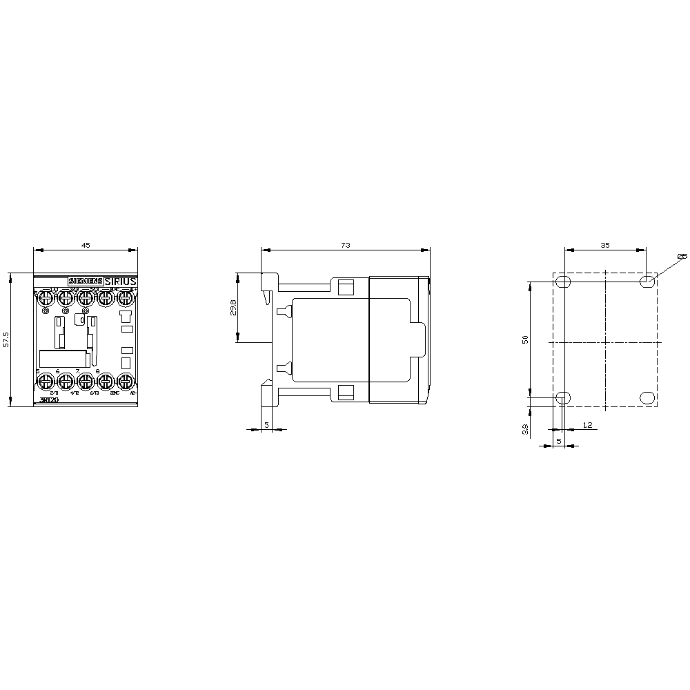 Contactor principal tripolar SIRIUS 3RT2017-1BB42