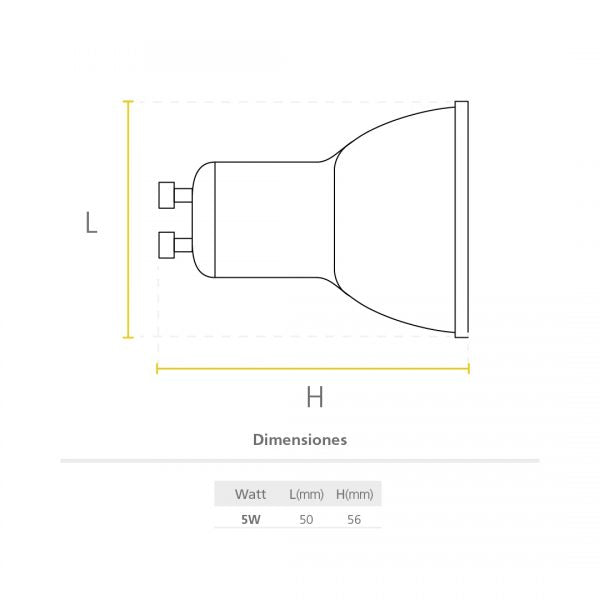 BOMBILLO REFLED ES50 7W WW GU10DIMERIZABLE 3000K 120V REF: P27669-19