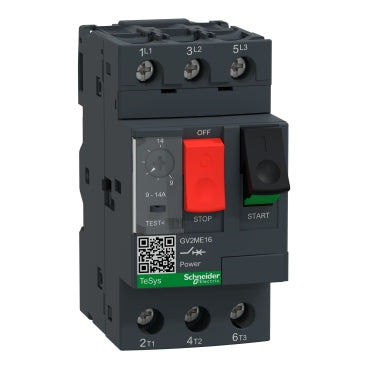 Guardamotor Termomagnético TeSys GV2 AC-3 9-14 A 100kA 3P3D REF: GV2ME16