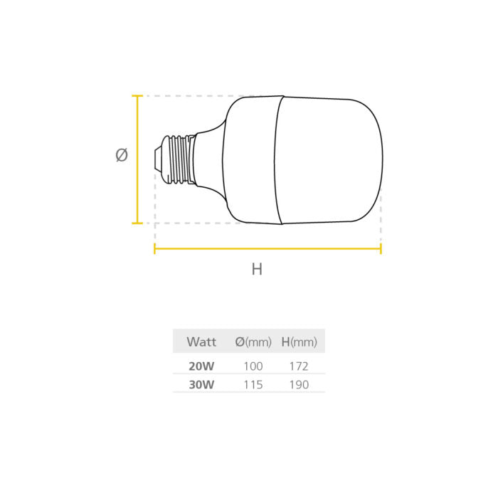 BOMBILLO LED TOLEDO HW 20W DL MV C/BATERIA 6500K REF: P40238-19
