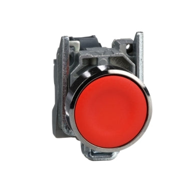 Pulsador rojo Ø 22mm, retorno de resorte nivelado, 1 NA REF: XB4BA42 SCHNEIDER