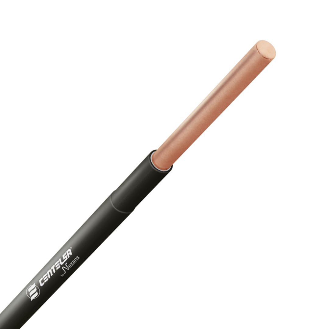 ALAMBRE RIGIDO NEGRO #12 AWG THHN/THWN-2 660v RoHs CENTELSA ROLLO X 100 MTS