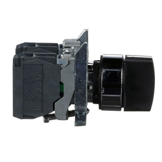 Interruptor selector negro Ø 22mm, 3 posiciones, 2 NA REF: XB4BD33 SCHNEDIER
